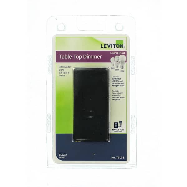Leviton 300-Watt Incandescent-CFL-LED Tabletop Dimmer, Black