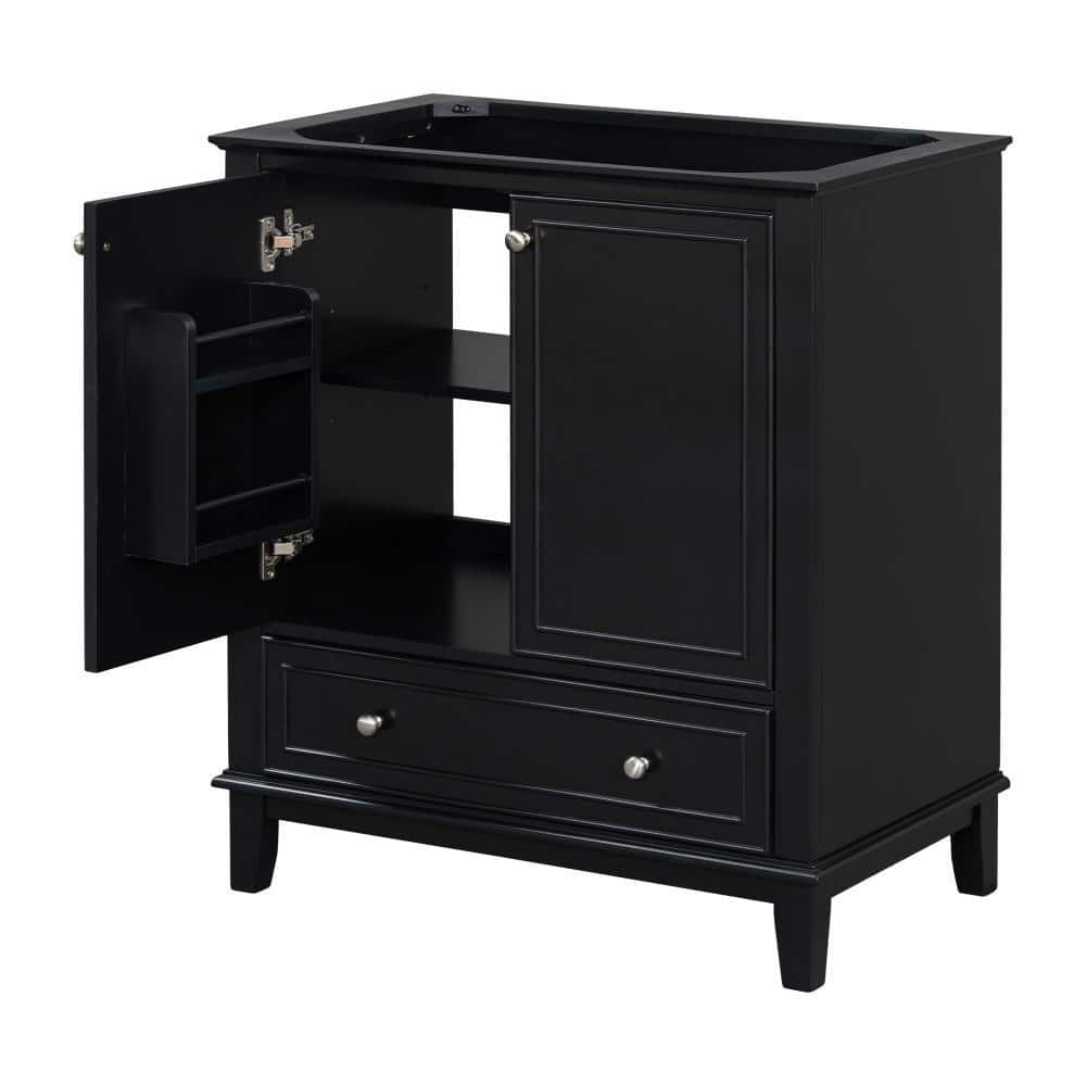 30 in. Bath Vanity Cabinet without Top in Black Unassembled
