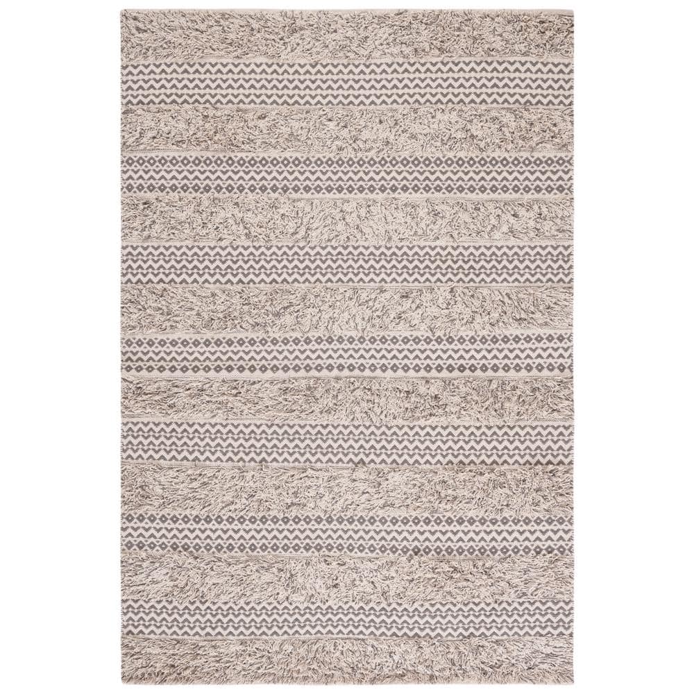 Handwoven Gray Cotton 4' x 6' Beach House Style Area Rug
