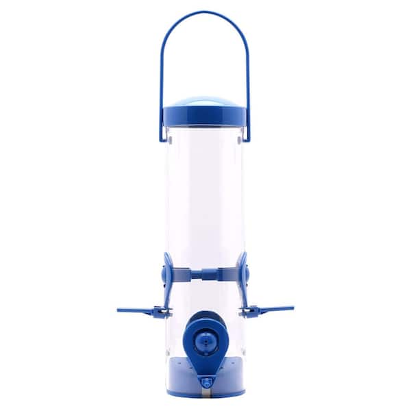 2-in-1 Navy Plastic Hanging Seed Tube Feeder-1.25 lbs. Capacity