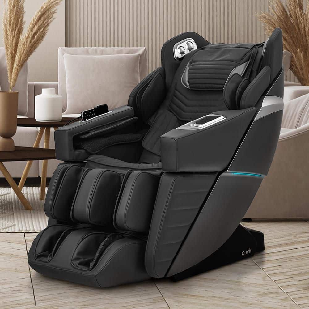 Black Faux Leather 3D Signature Massage Chair with Zero Gravity Recline