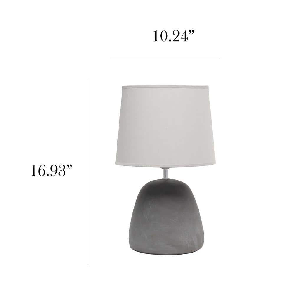 Gray Concrete Table Lamp with Fabric Shade