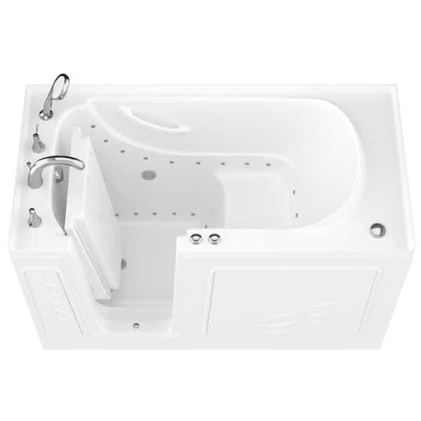 Universal Tubs HD Series 30 in. x 60 in. Left Drain Quick Fill Walk-In Air Tub in White