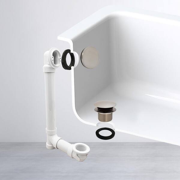 専用waste sup 12 in. & 4 in. Bath Waste & Overflow with Tip-Toe Drain Plug and