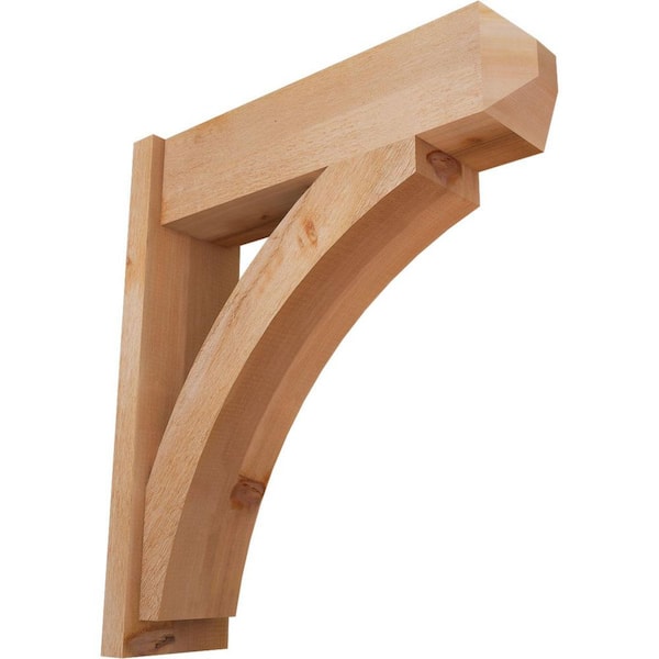 Ekena Millwork 8 in. x 32 in. x 28 in. Thorton Craftsman Rough Sawn Western Red Cedar Outlooker