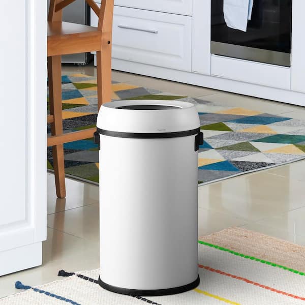 happimess Chuck Kitchen/Office 17.2 Gal. White Open-Top Trash Can