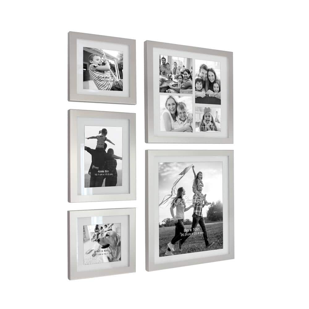 Elegance in Silver: Classic 5-Piece Aluminum Wall Frame Set