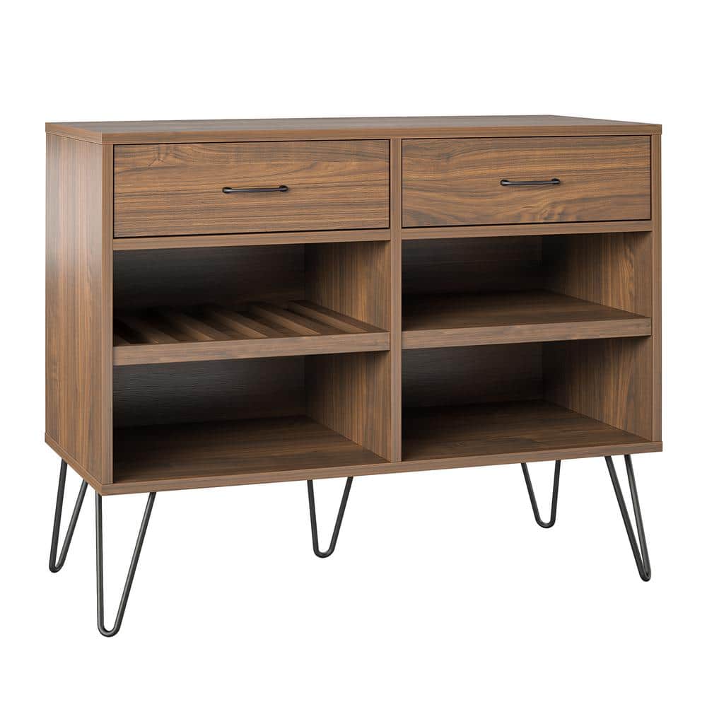 Pino Valley Walnut Mid-Century Modern Beverage Cabinet