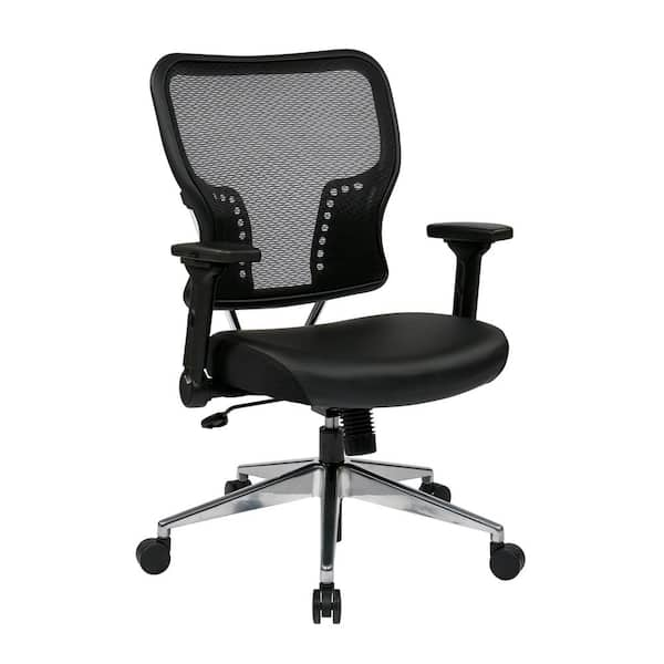 Ergonomic Chair with Leather Seat and Mesh Back by Office Star