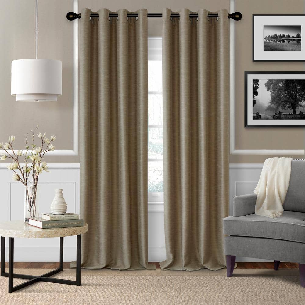 Cordelia 1" Window Drapery Single Curtain Rod with Globe Ball Finial - 86"-120" - Antique Bronze - Elrene Home Fashions