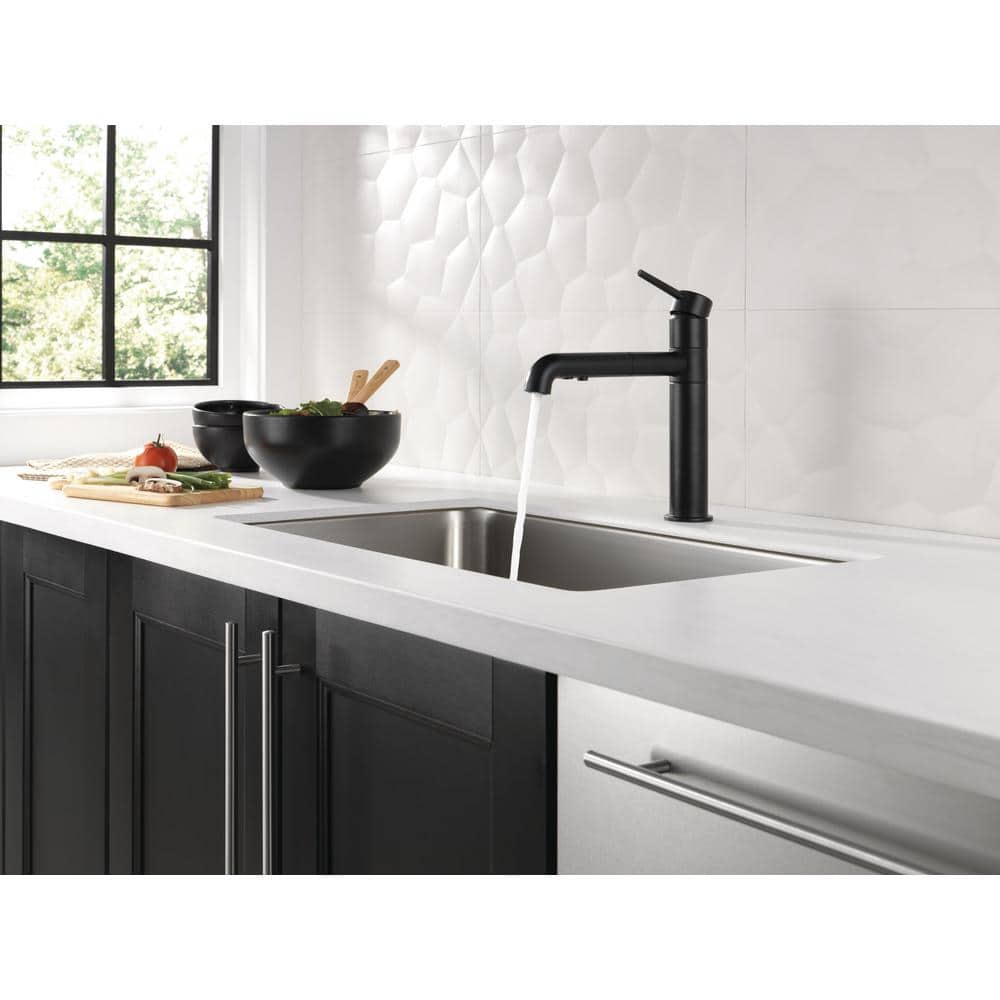 Matte Black Stainless Steel Pull-Out Spray Kitchen Faucet