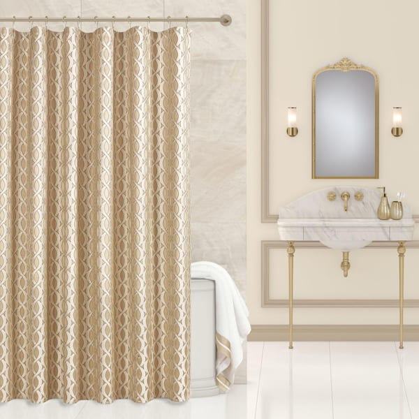 Unbranded La Grande Polyester Shower Curtain in Gold