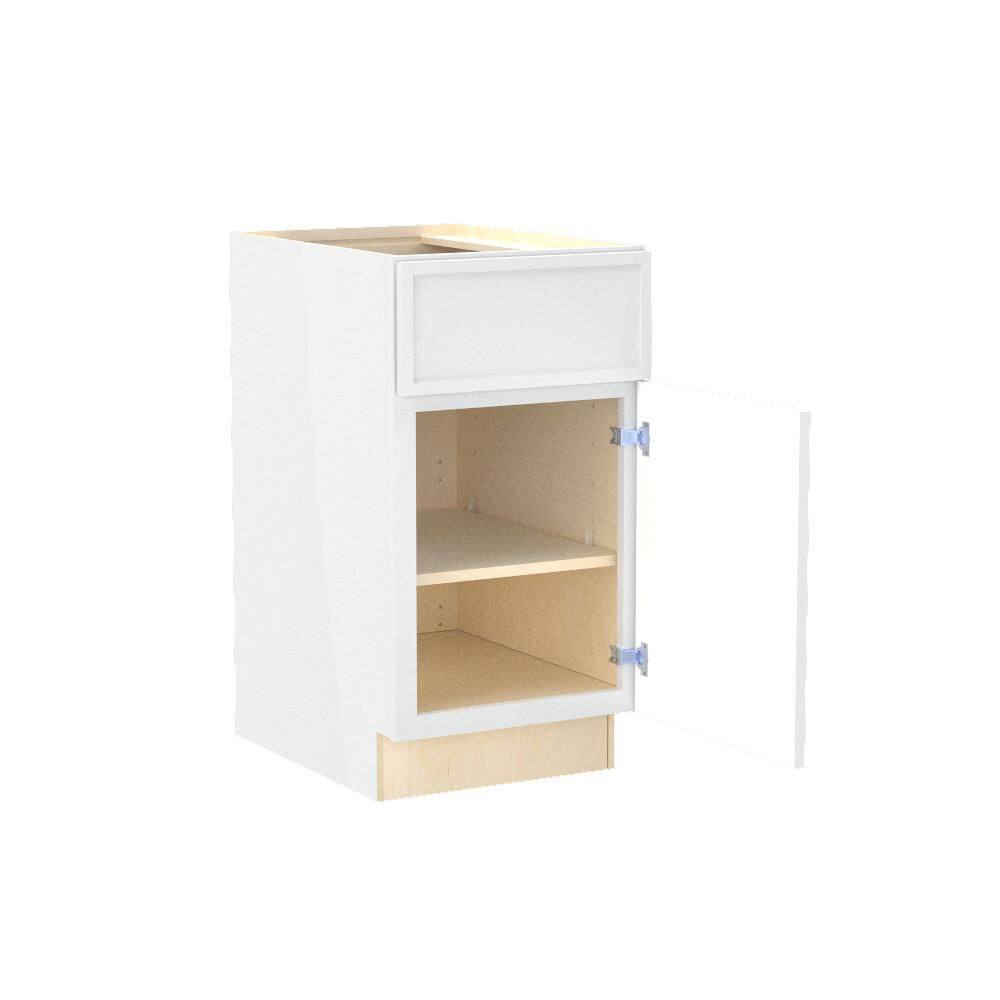 Franklin 18 in. W x 24 in. D x 34.5 in. H Assembled Plywood Base Kitchen Cabinet in Vesper White with Soft Close RH