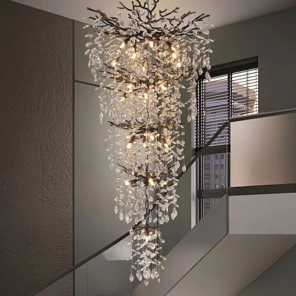 YUYI Modern Chandelier 30 in.18-Lights Black Chandelier for Dining