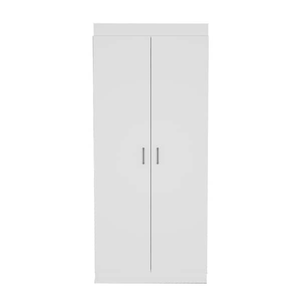 15.10 in. W x 27.50 in. D x 62.90 in. H White Particle Board Freestanding Linen Cabinet with 5-Shelves in White