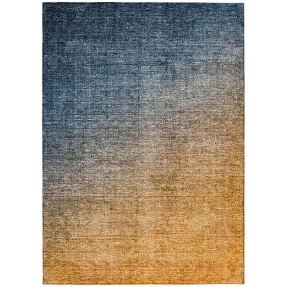 Denim and Gold 5 ft. x 8 ft. Woven Solid Color Rectangle Indoor/Outdoor Area Rug price history on PriceWatchPro