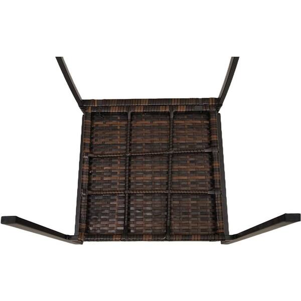 Siavonce Outdoor Patio Furniture Set 2-Pieces Brown Wicker Chair