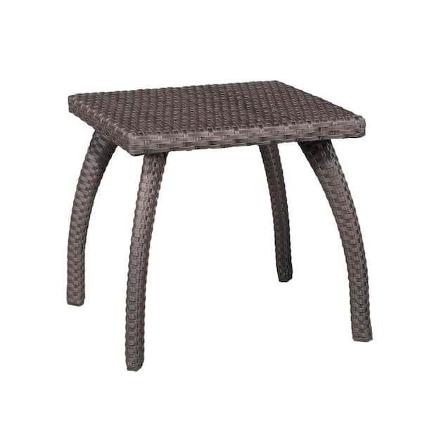 Unbranded Brown Wicker Outdoor Side Table.