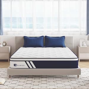 King Medium Firm Hybrid 10 in. Bed-in-a-Box Mattress With Cool Gel Memory Foam Infused