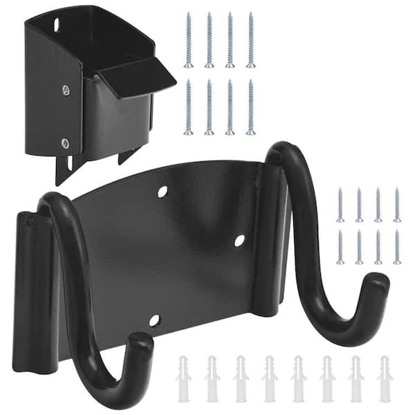 6 in. Wall Rack w/ Spring Loaded Lift Latch Safety Catch, Heavy Duty Steel Wheelbarrow Storage Bracket 90 lbs. Capacity