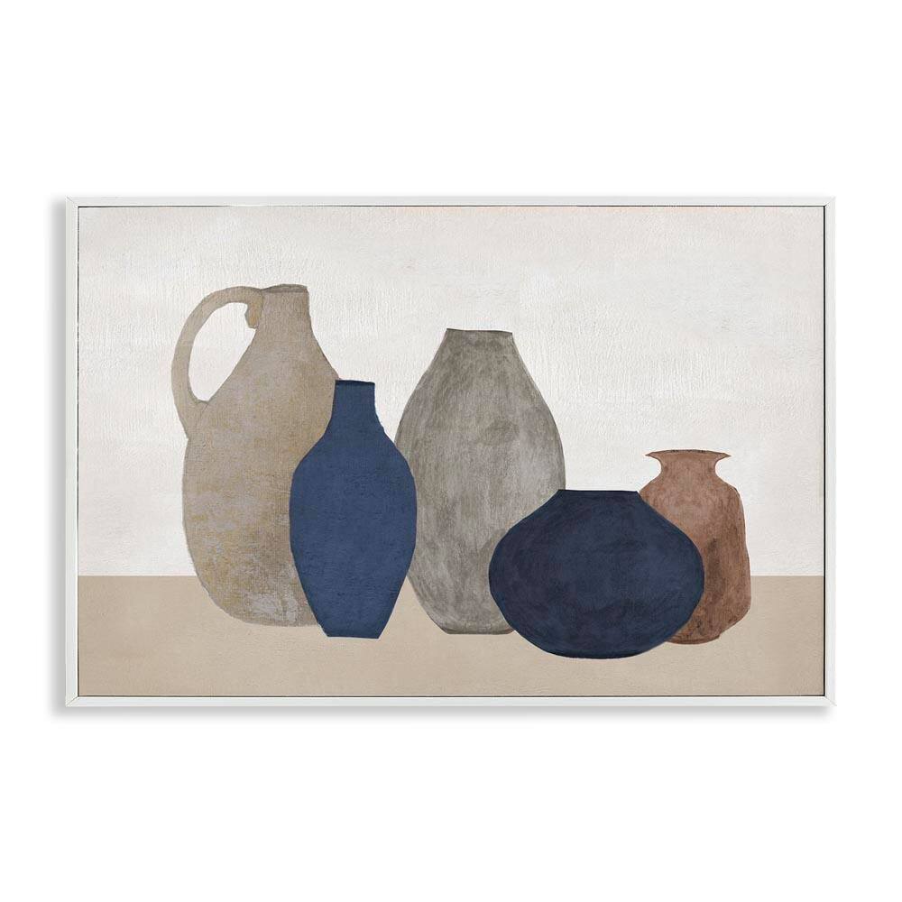 Natural Hued Vases by Janet Tava White Framed Abstract Giclee Art Print 12 in. x 18 in. price history on PriceWatchPro