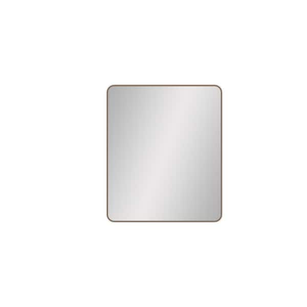 Unbranded Oil-Rubbed Bronze 24 in. W x 36 in. Modern Rectangle Wall Mirror with Anti-Rust
