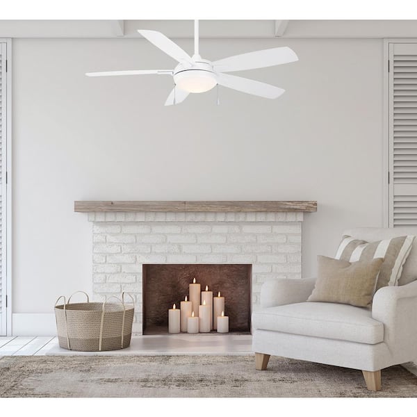 Lun-Aire 54 in. Integrated LED Indoor White Ceiling Fan with Light