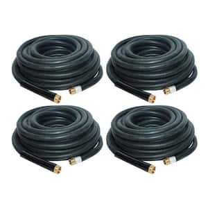 0.75 in. Dia x 75 ft. Industrial Rubber Garden Water Hose with Brass Fittings (4-Pack)