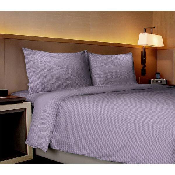 Home Dynamix Willow Collection Checkerboard Purple King Sheet Set (4-Piece)