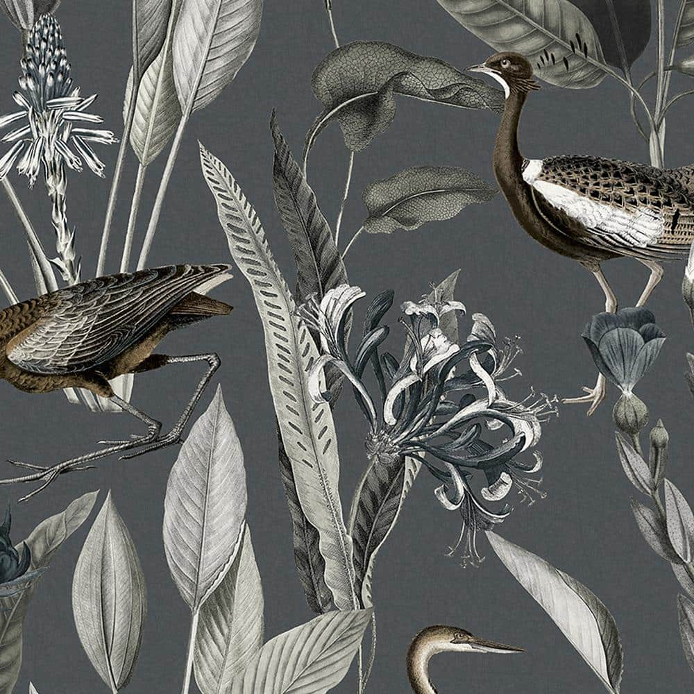 Graham & Brown Glasshouse Midnight Grey Removable Wallpaper Sample