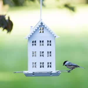 White Farmhouse Hanging Bird Feeder - 2.8 lb. Capacity