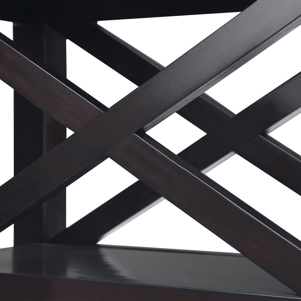Hickory Brown Wood and Metal Narrow Side Table with Storage