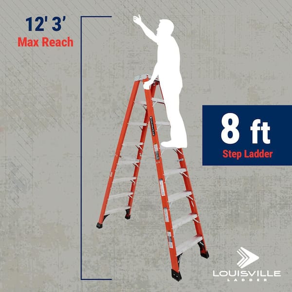 Louisville Ladder 8 ft. Fiberglass Twin Step Ladder with 375 lbs