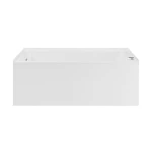 Avancer 60 in. x 36 in. Left-Hand Drain Rectangular Alcove Whirlpool Bathtub with Apron in White