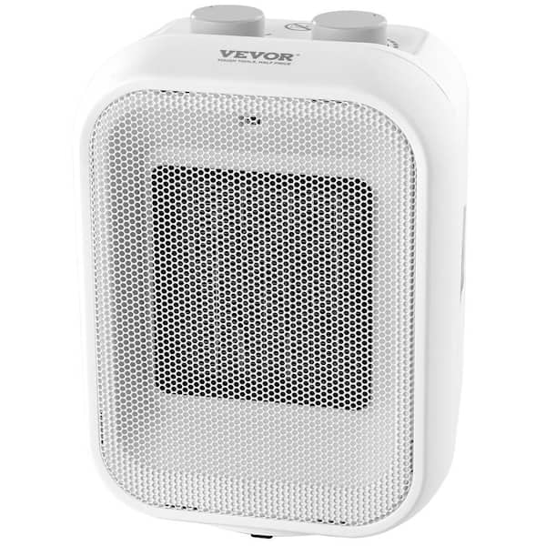 VEVOR Portable Electric Space Heater 9 in. Tip-Over Shutdown Heaters 1000W/1500W 2-Level Adjustable Ceramic Heater Fan