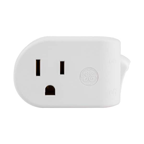 GE Grounded Power Switch, White