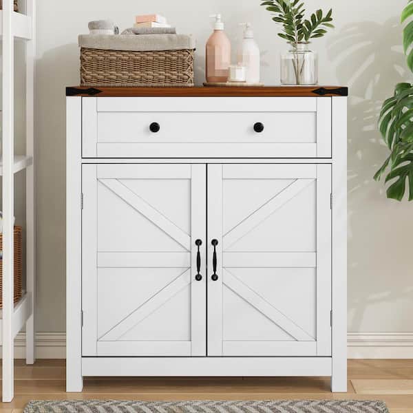 White/Walnut Pantry Organizer with Adjustable Shelves;Removable Shelves