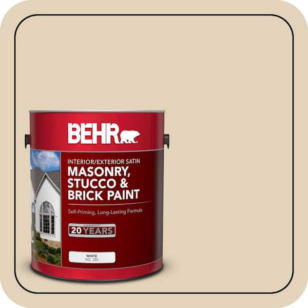 5 gal. #BXC-50 Stucco White Satin Interior/Exterior Masonry, Stucco and Brick Paint