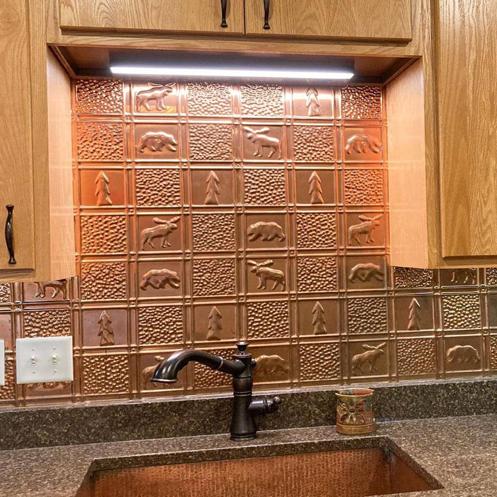 Lincoln Copper Rectangular Tin Wall and Backsplash Tile Pack