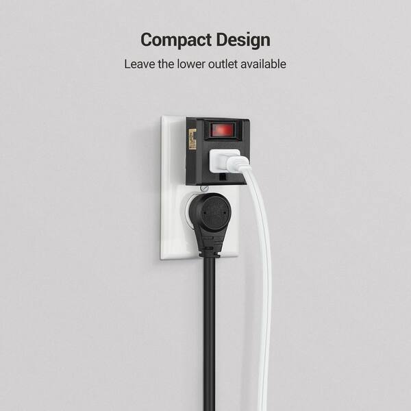 1875W 15A Wall Tap Grounded Double Outlet Adapter With Switches - 2 ...