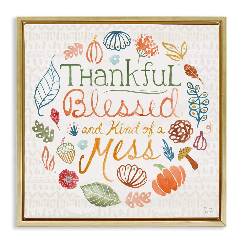 Kind Of A Mess Autumnal by Dina June Gold Floater Frame Graphic Typography Art Print 18 in. x 18 in. price history on PriceWatchPro