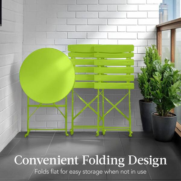 Best Choice Products Lime Green 3-Piece Metal Folding Outdoor