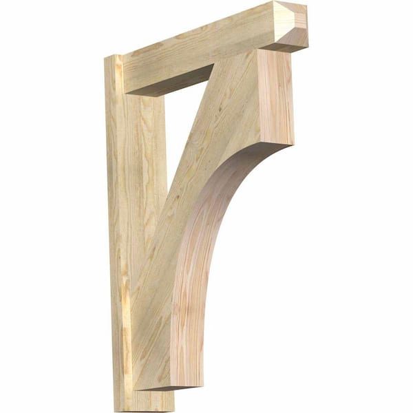 Ekena Millwork 6 in. x 36 in. x 28 in. Douglas Fir Westlake Craftsman Rough Sawn Outlooker