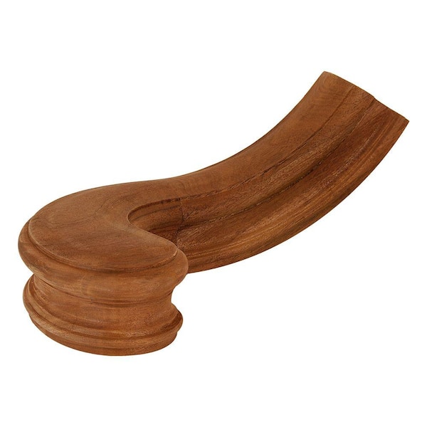Stair Parts 7745 Unfinished Mahogany Right-Hand Turnout Stair Hand Rail Fitting