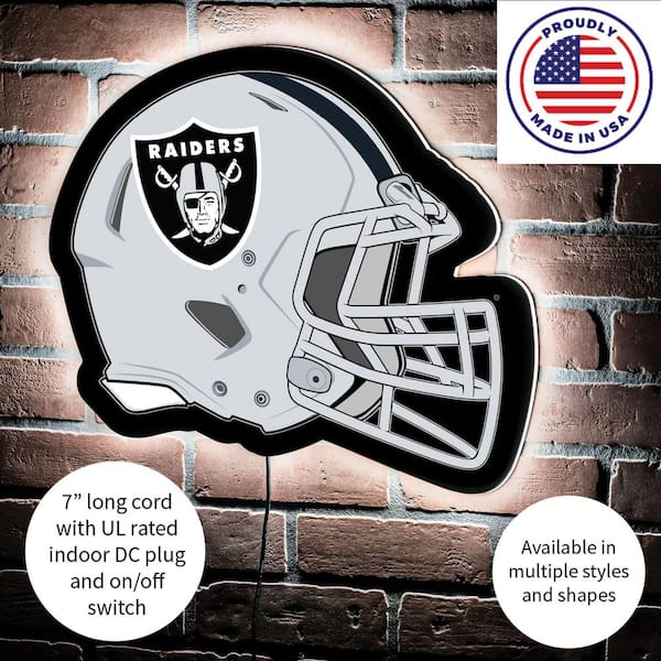 Evergreen NFL LAS VEGAS RAIDERS | Ultra-Thin LED Light Wall Sign Décor | 23  Inch Round | Made in the USA