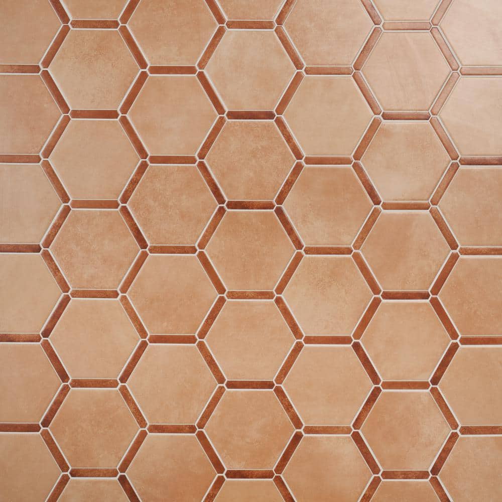 Samara Terracotta Hexagon Matte Porcelain Tile Set