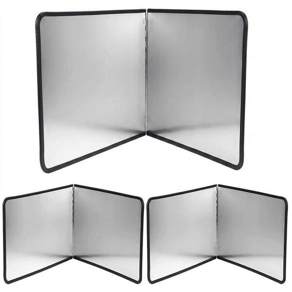 Stainless Steel Black Finish 2 Pack Foldable Stove Splatter Guard Heat Insulation Board for Cooking