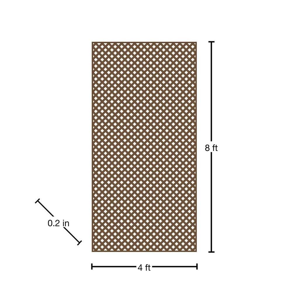 Brazilian Walnut Diamond Vinyl Privacy Lattice Panel 4 ft x 8 ft