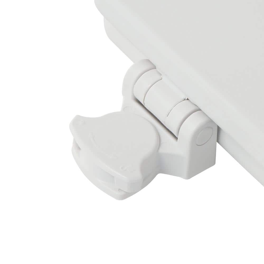 Cotton White Elongated Molded Wood Toilet Seat