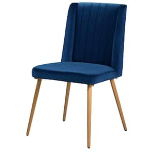 Newport Navy Velvet Upholstered Parsons Chairs (Set of 2)